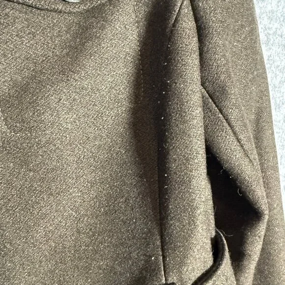 Banana Republic Green Wool Mid Length Coat Military Belted Classic S - Picture 12 of 14